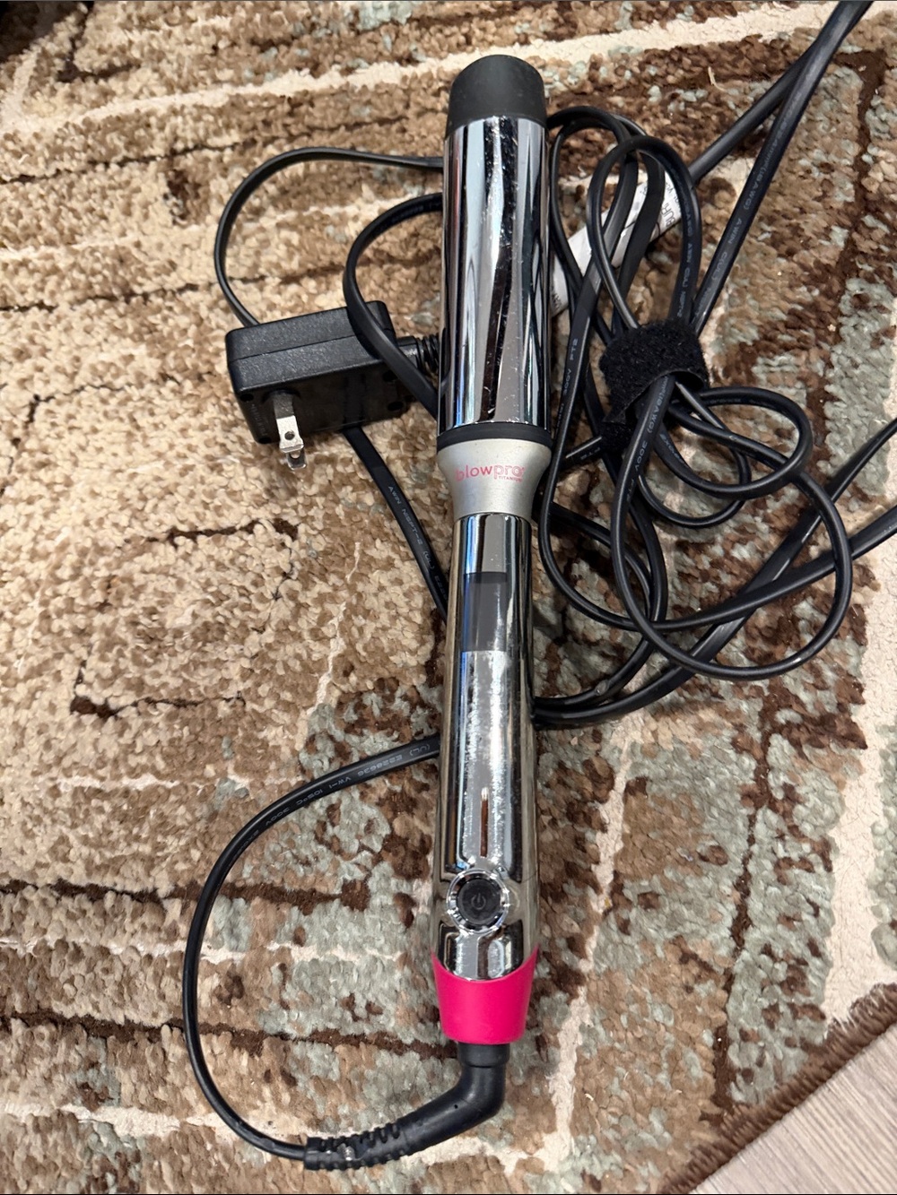 Silver and Pink Curling Wand - blow prop titanium Sleek Heat Styling for Women